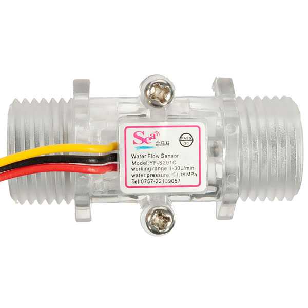 YF-S201C G1/2 DN15 3.5-24VDC 1-30L/Min Water Flow Sensor - RaspBerrer -  Raspberry & Arduino Compatible Components